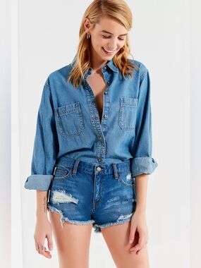 BDG Distressed Denim Boyfriend Shorts